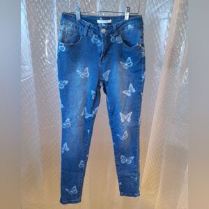 Revelation Blue Skinny Butterfly Jeans Size 2